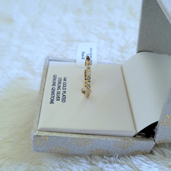 Shivam Black🖤 Spinel and White Topaz Gemstones Eternity♾️ Ring💍 - Picture 14 of 16